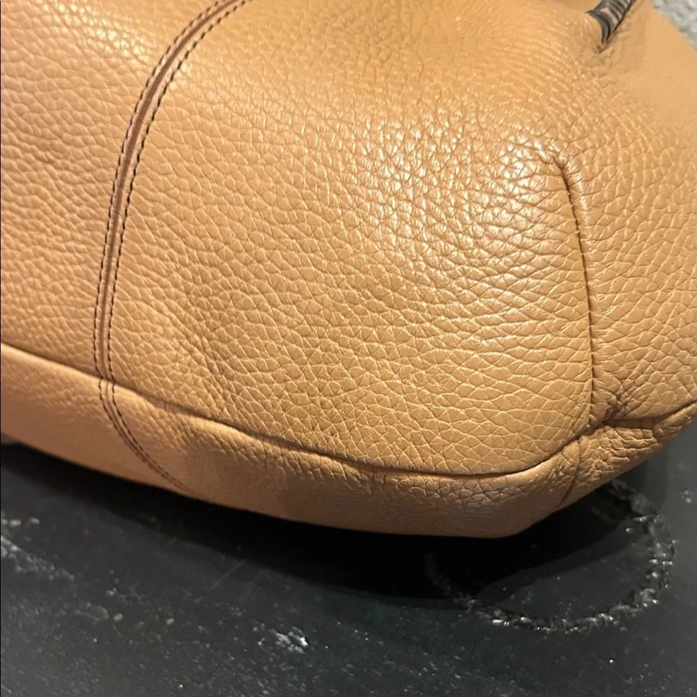 Brighton Tan Leather Shoulder Bag with Heart Charm